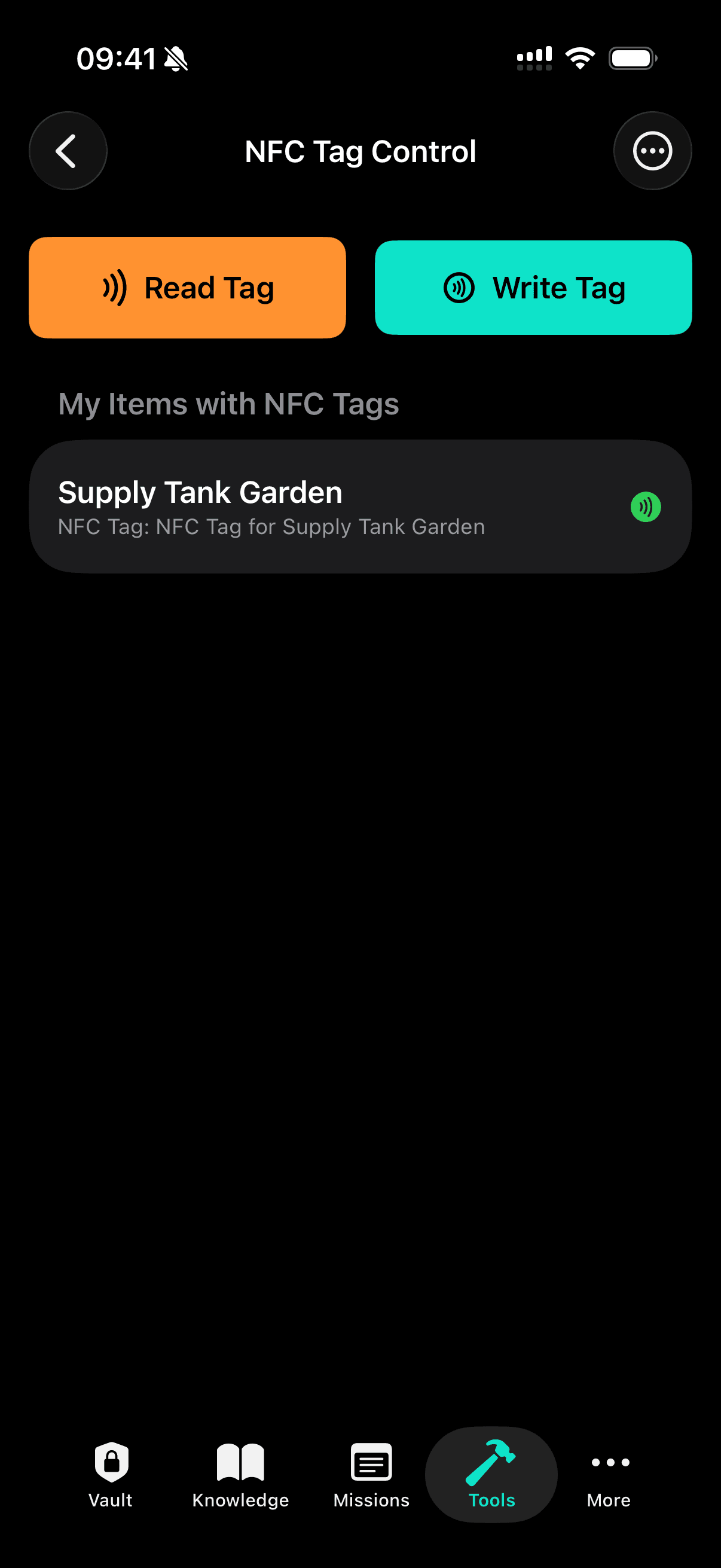 Scan the shelf. Open the item.